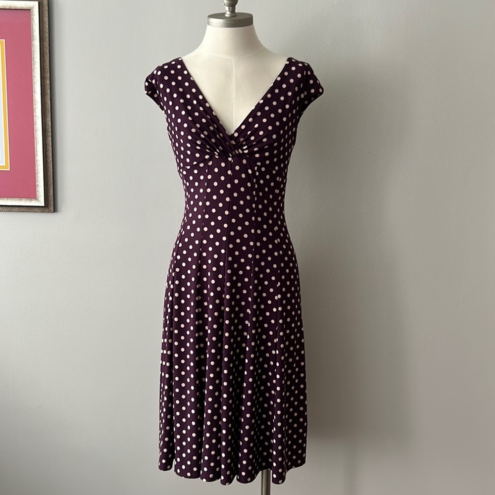 American Living Plum Polka Dot Dress - 2P